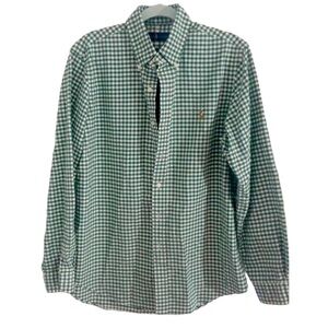 Ralph Lauren Mens Vintage Classic Green White Check Shirt Buttonup